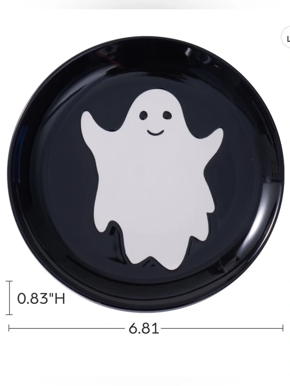 Halloween 4pk Ceramic Ghost Appetizer Plates